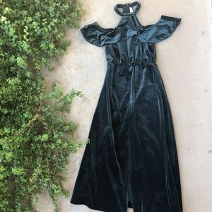 ali and jay velvet midi dress